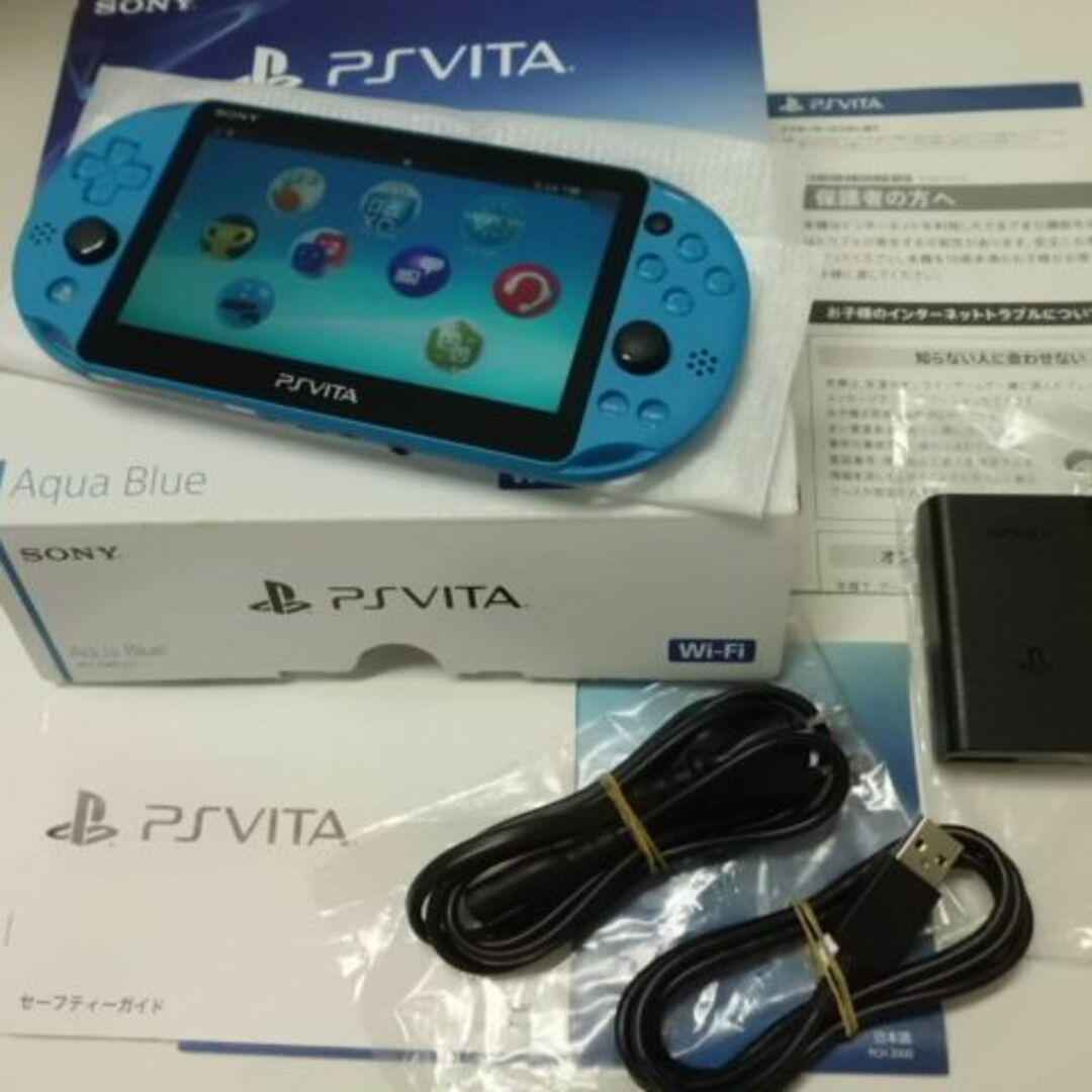 PlayStation Vita(プレイステーションヴィータ)のPSVITA PCH-2000 Aqua Blue エンタメ/ホビーのゲームソフト/ゲーム機本体(携帯用ゲーム機本体)の商品写真