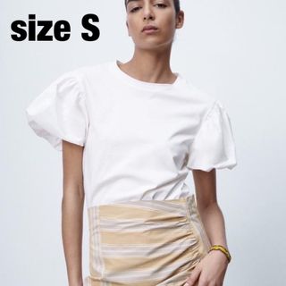 ザラ(ZARA)のZARA パフスリーブTシャツ(Tシャツ(半袖/袖なし))