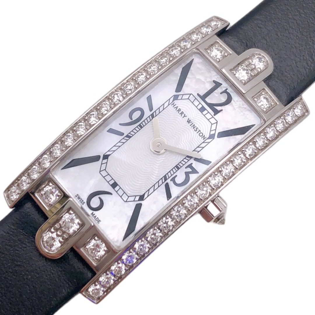 ハリーウィンストン HARRY WINSTON アヴェニュー　Cミニ　ホワイトシェル AVCQHM16WW024 K18ホワイトゴールド ダイヤモンド レディース 腕時計