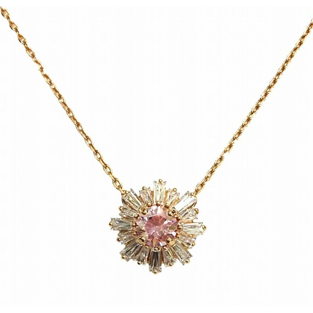 SWAROVSKI スワロフスキー サンシャイン ネックレス 5642961 Sun Shine 花 フラワー ピンク ゴールド レディース ペンダント クリスタル ラインストーンJA-17678