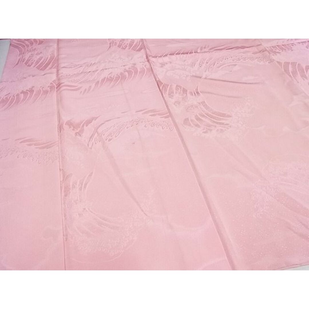 平和屋-こころ店□上質な色無地 立波地紋 虹色 着丈158.5cm 裄丈64.5cm ...