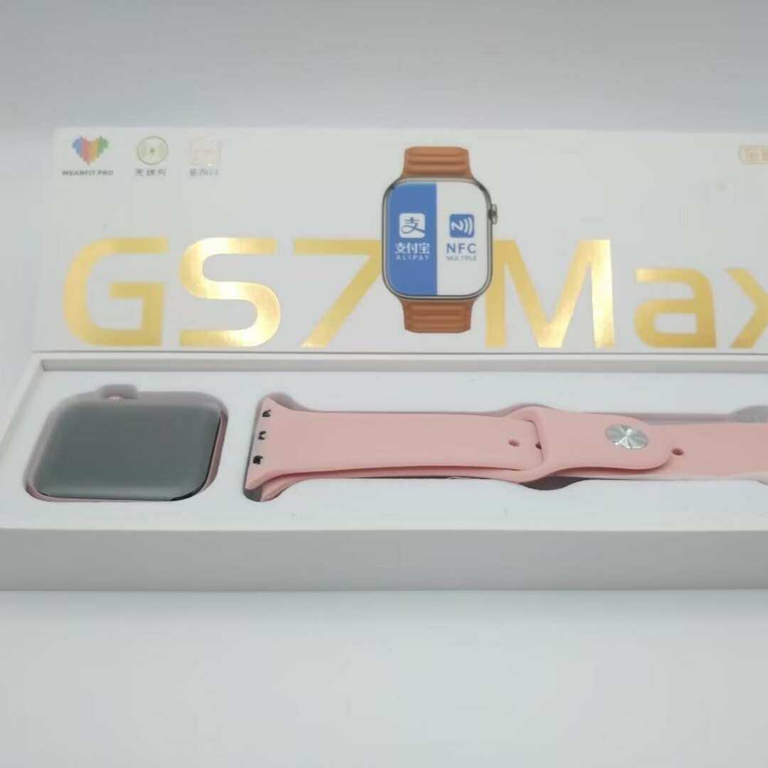 ☆数量限定☆【着信表示】スマートウォッチ(ピンク)GS7 max 日本語対応