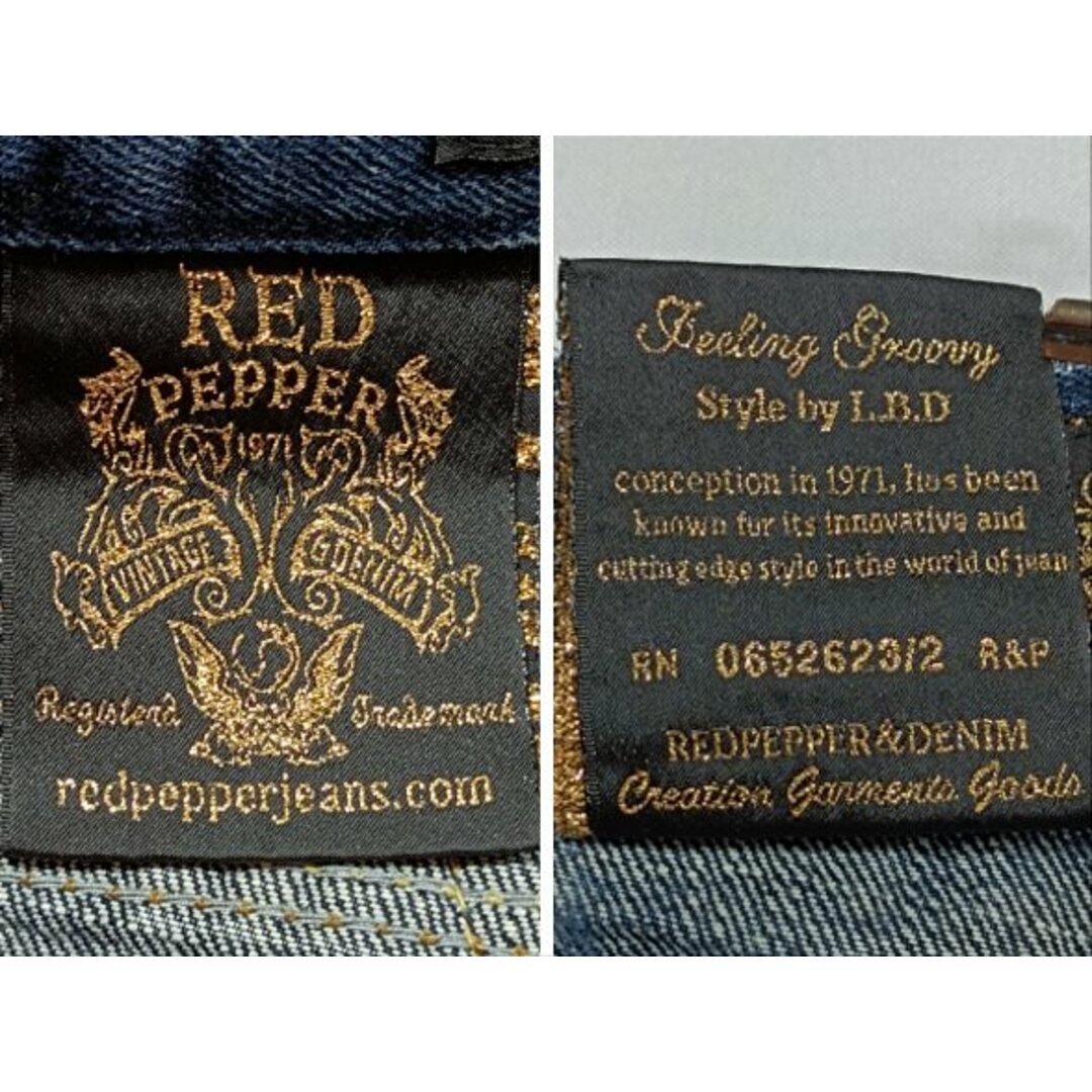 ・古着　レディース　RED PEPPER インディアン刺繍デニム／ジーンズ レディースのパンツ(デニム/ジーンズ)の商品写真