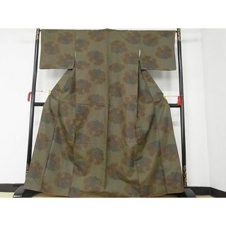 平和屋-こころ店■上質な小紋 舞花文 金彩 着丈161cm 裄丈64cm 正絹 逸品 A-ja4359