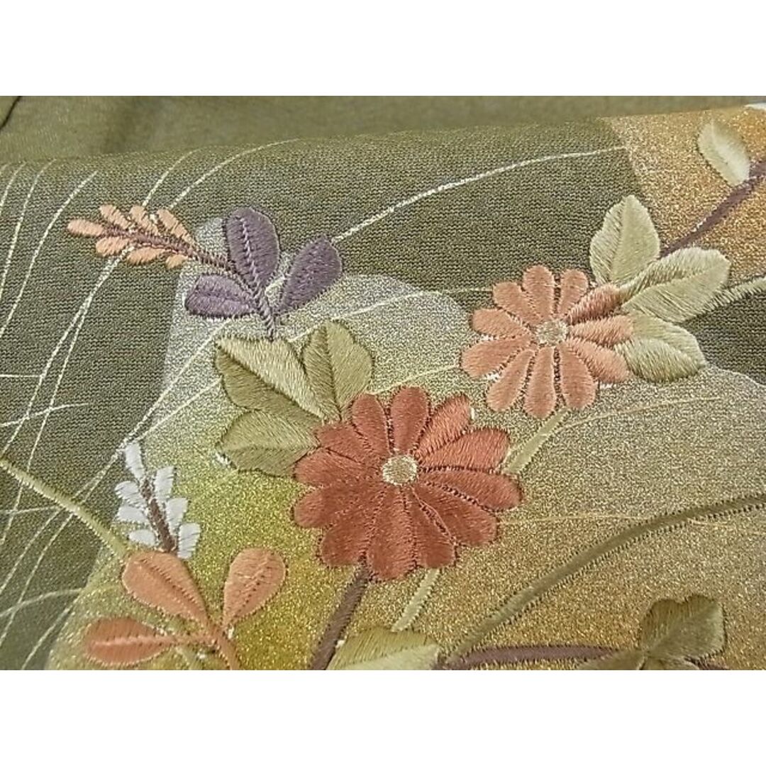 平和屋-こころ店■訪問着 総刺繍 花籠文 金糸 着丈159.5cm 裄丈64cm 正絹 逸品 A-ma6998