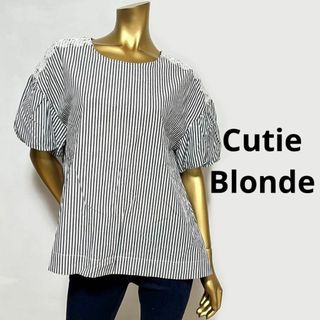 キューティーブロンド(Cutie Blonde)の【3154】Cutie Blonde ストライプ柄 パフスリーブ トップス(Tシャツ(長袖/七分))