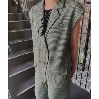 アメリヴィンテージ(Ameri VINTAGE)のameri MINI CHECK JACKET ROMPERS(オールインワン)