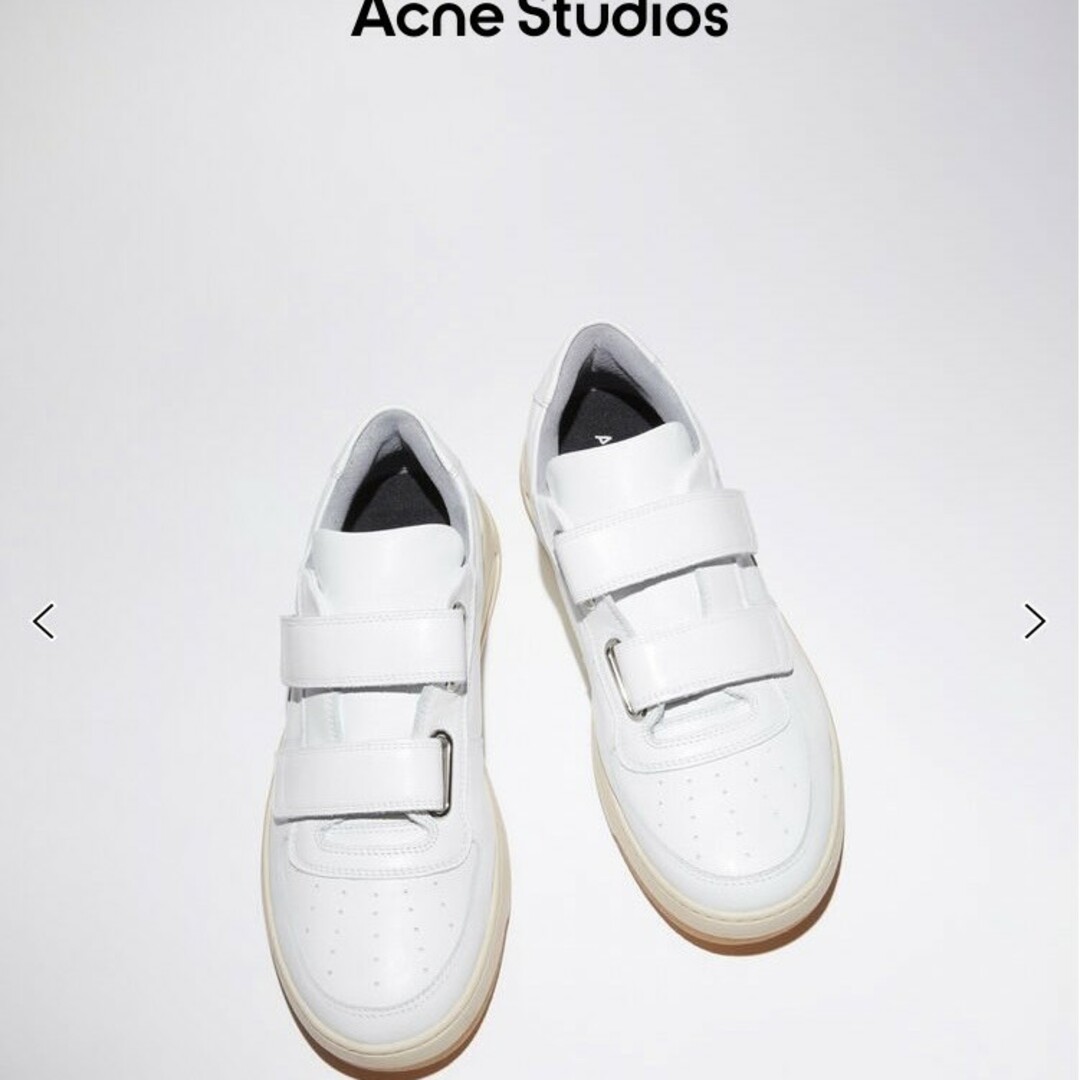 100％ポリエステルソール【新品未使用】Acne studios ベルクロストラップスニーカー ホワイト