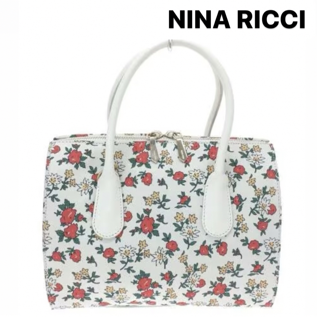 NINA RICCI ハンドバッグ／レザー　花柄