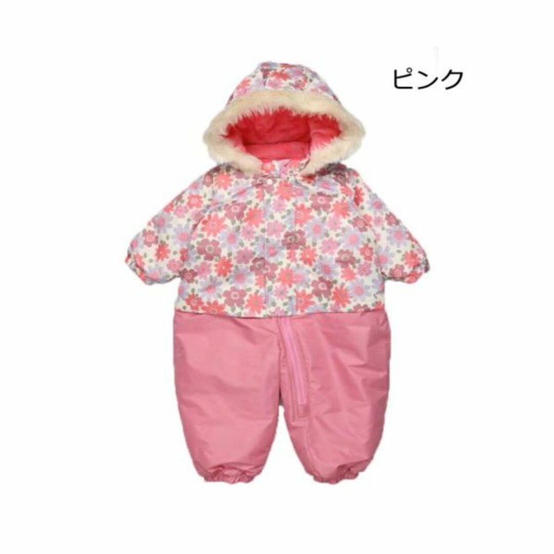 Jolly Jury(ジョリージュリー)の新品90.95 お花柄切替スノーコンビジャンプスーツ キッズ/ベビー/マタニティのキッズ服女の子用(90cm~)(その他)の商品写真