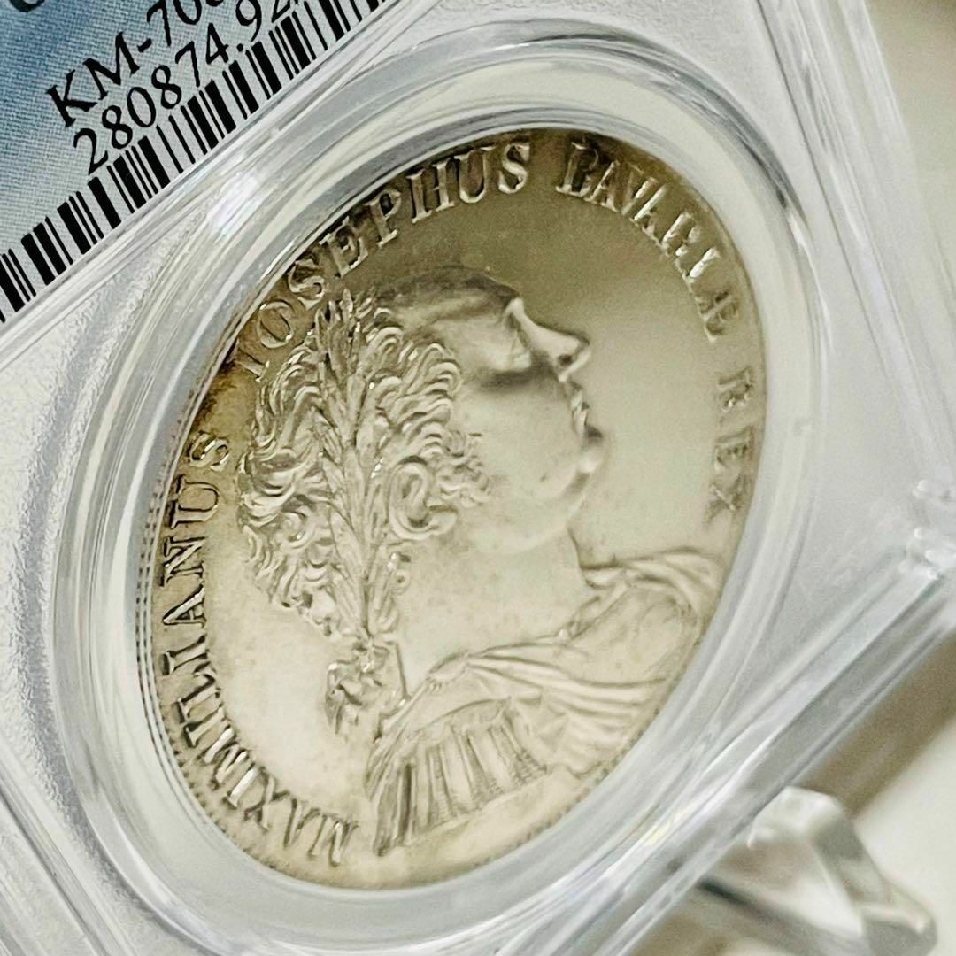 バイエルン 1818 ターラー大型銀貨 ドイツ PCGS UNC Details