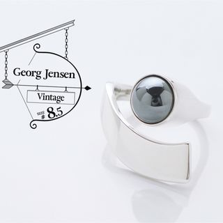 ジョージジェンセン(Georg Jensen)の美品 ジョージ ジェンセン ヘマタイト リング 925 指輪 8.5号(リング(指輪))