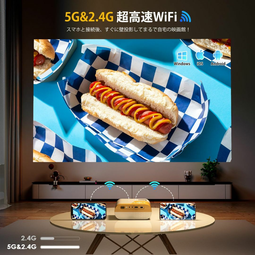 2023年進級版&超小型】YOWHICKプロジェクター 10000LM 5GWの通販 by