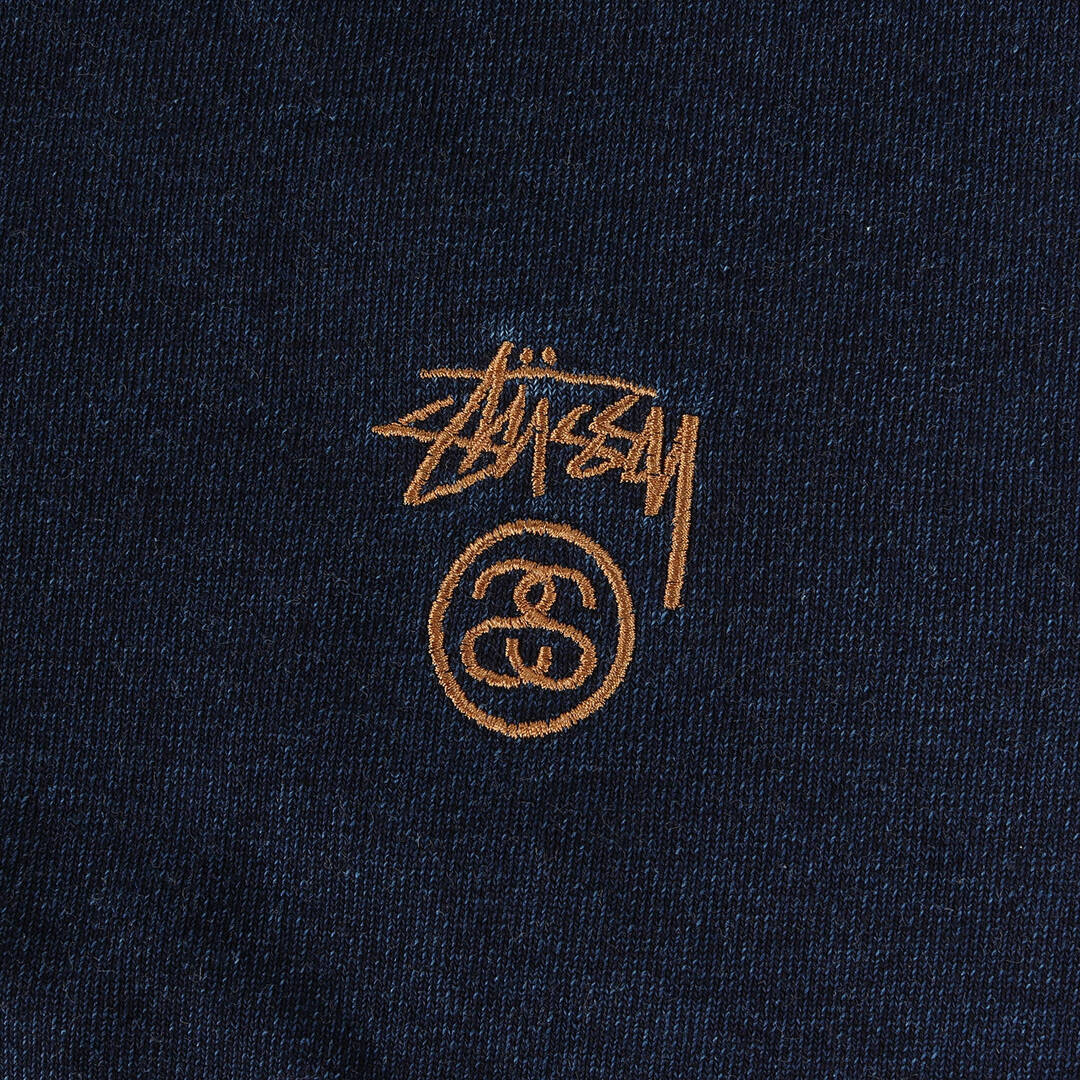 STUSSY ステューシー パーカー サイズ:M インディゴ染め 後付けフード 半袖 ジップ スウェット パーカー VINTAGE INDIGO HOODIE インディゴ ブルーネイビー トップス フーディー 【メンズ】 3