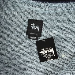 STUSSY ステューシー パーカー サイズ:M インディゴ染め 後付けフード 半袖 ジップ スウェット パーカー VINTAGE INDIGO HOODIE インディゴ ブルーネイビー トップス フーディー 【メンズ】