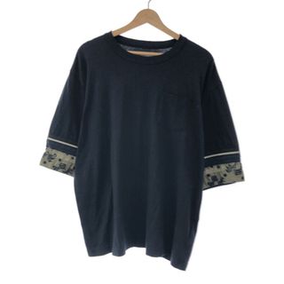 サカイ(sacai)のsacai × Sun Surf サカイ × サンサーフ 20SS アームジップパームツリーTシャツ ネイビー 3(Tシャツ/カットソー(半袖/袖なし))