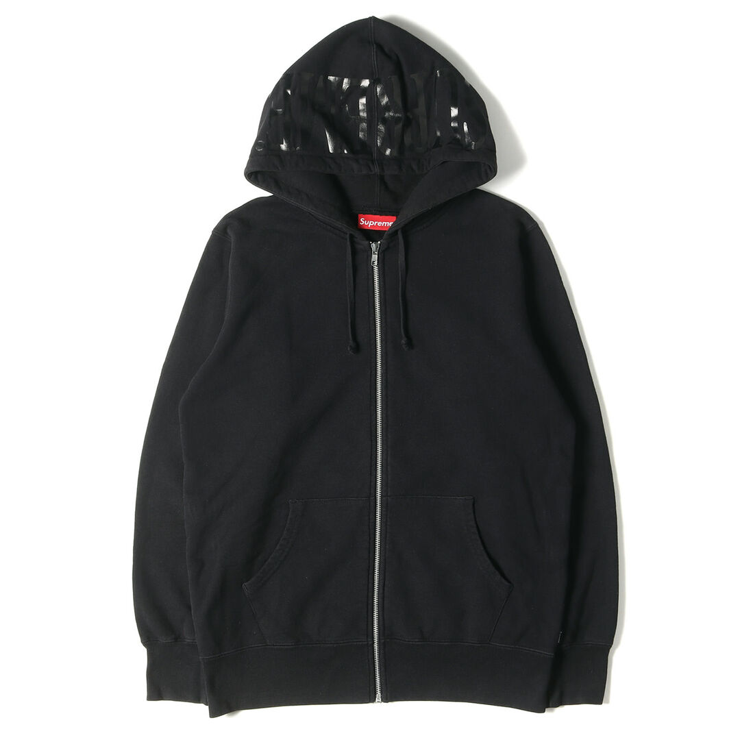 Supreme シュプリーム パーカー サイズ:M フードロゴ フルジップ スウェット パーカー Hooded Foil Logo Zip Up 15SS ブラック 黒 トップス フーディー フーデッド スウェットシャツ 【メンズ】