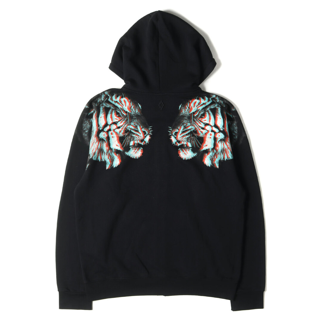 MARCELO BURLON マルセロ ブロン パーカー サイズ:M タイガー グラフィック ジップ スウェット パーカー TAJO HOOD  17SS ブラック 黒 トップス フーディー スウェットシャツ 【メンズ】【中古】【新品同様】