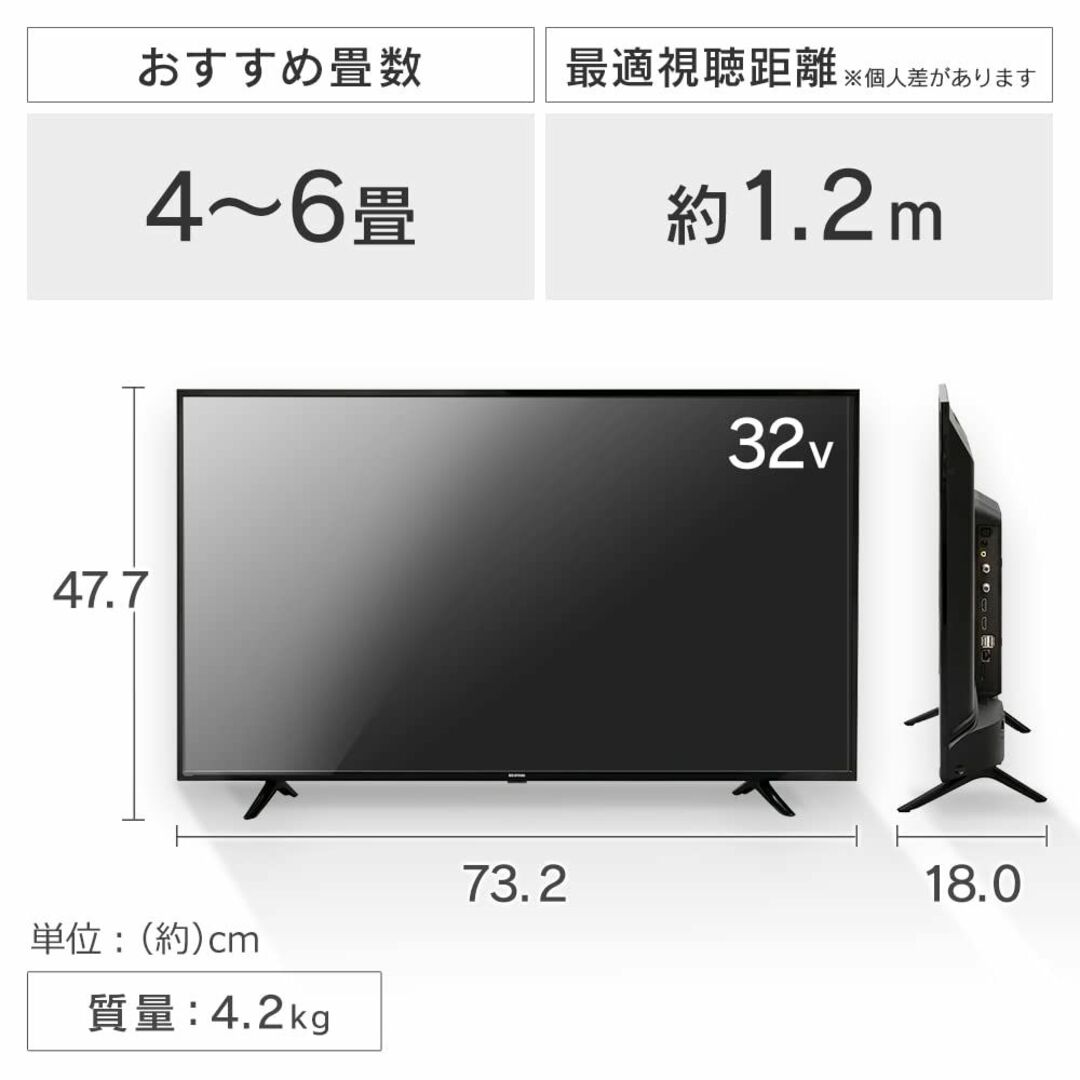 アイリスオーヤマ 32V型 液晶 テレビ 32WB10PB 2022年モデル Wの通販