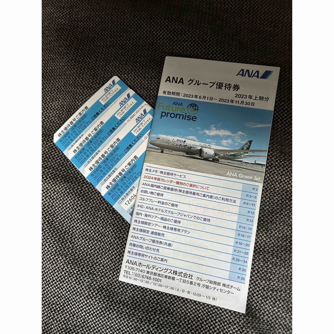 ANA(全日本空輸)(エーエヌエー(ゼンニッポンクウユ))のANA株主優待券4枚＋グループ優待券 チケットの優待券/割引券(その他)の商品写真