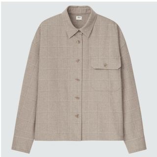 ユニクロ(UNIQLO)のヘビーフランネルクロップドシャツジャケット(長袖)(その他)