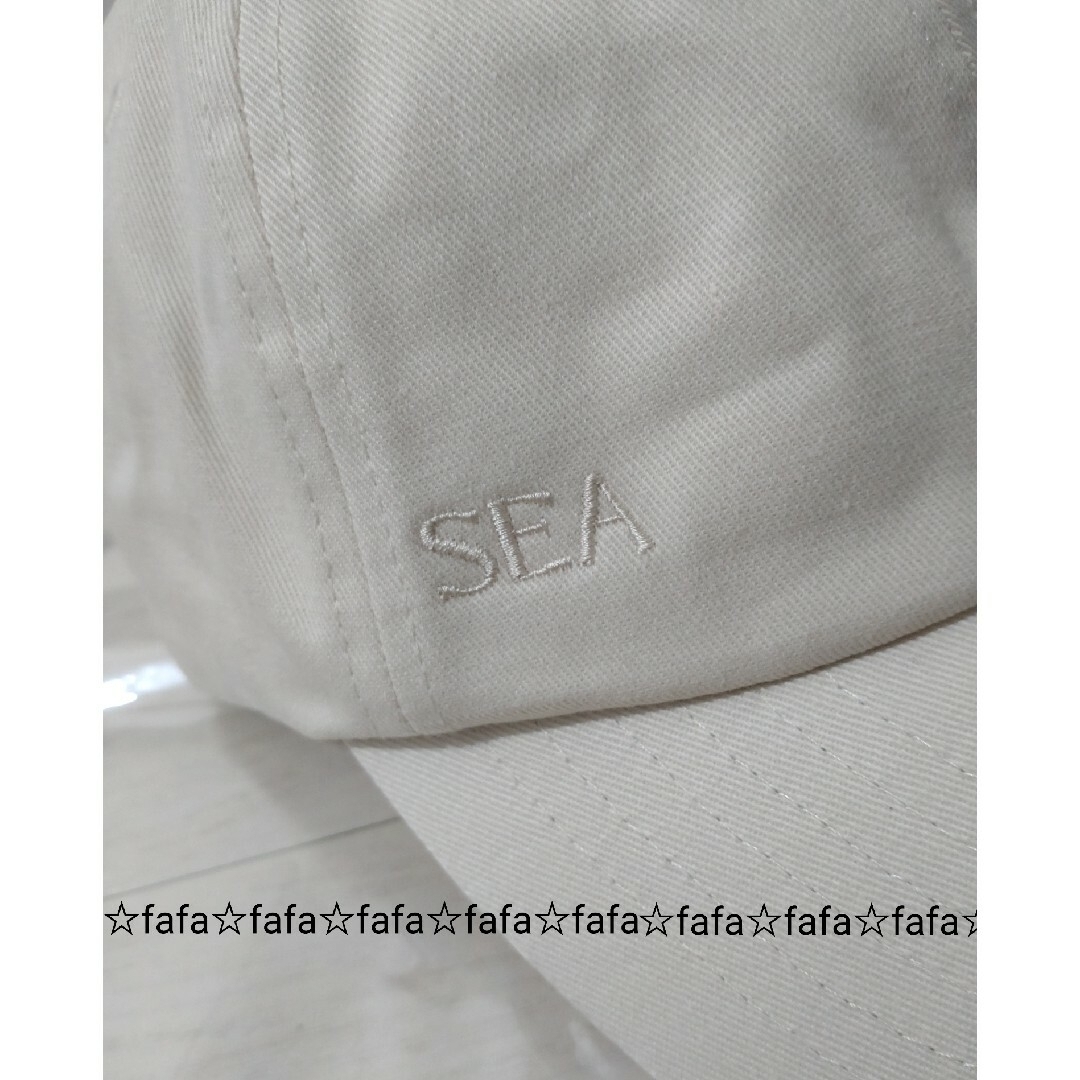 SEA(シー)の【未使用に近い】’22完売 SEA CAP 白 刺繍ロゴキャップ 帽子 レディースの帽子(キャップ)の商品写真