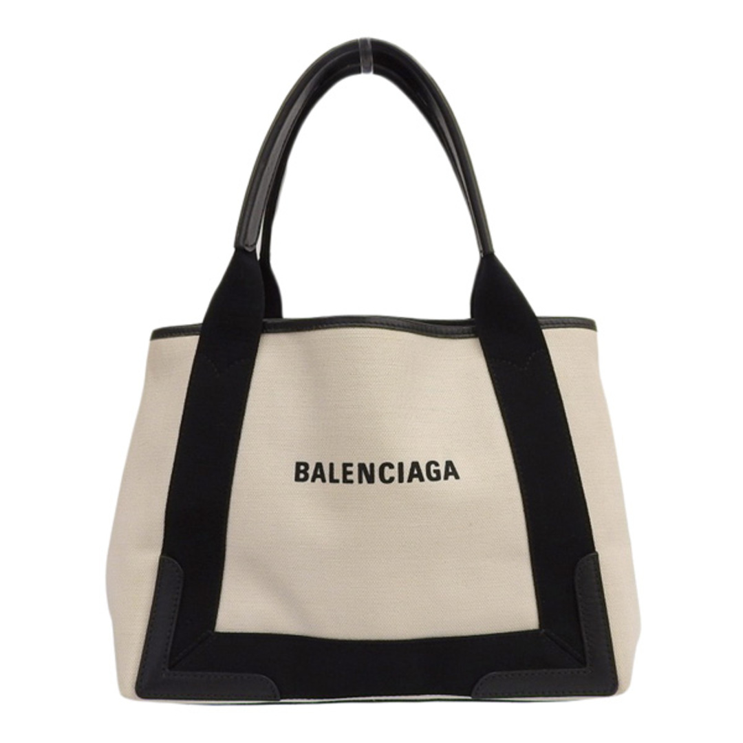 Balenciaga バレンシアガ キャンバス ネイビーカバスS トートバッグ 339933 アイボリー/ブラック gy