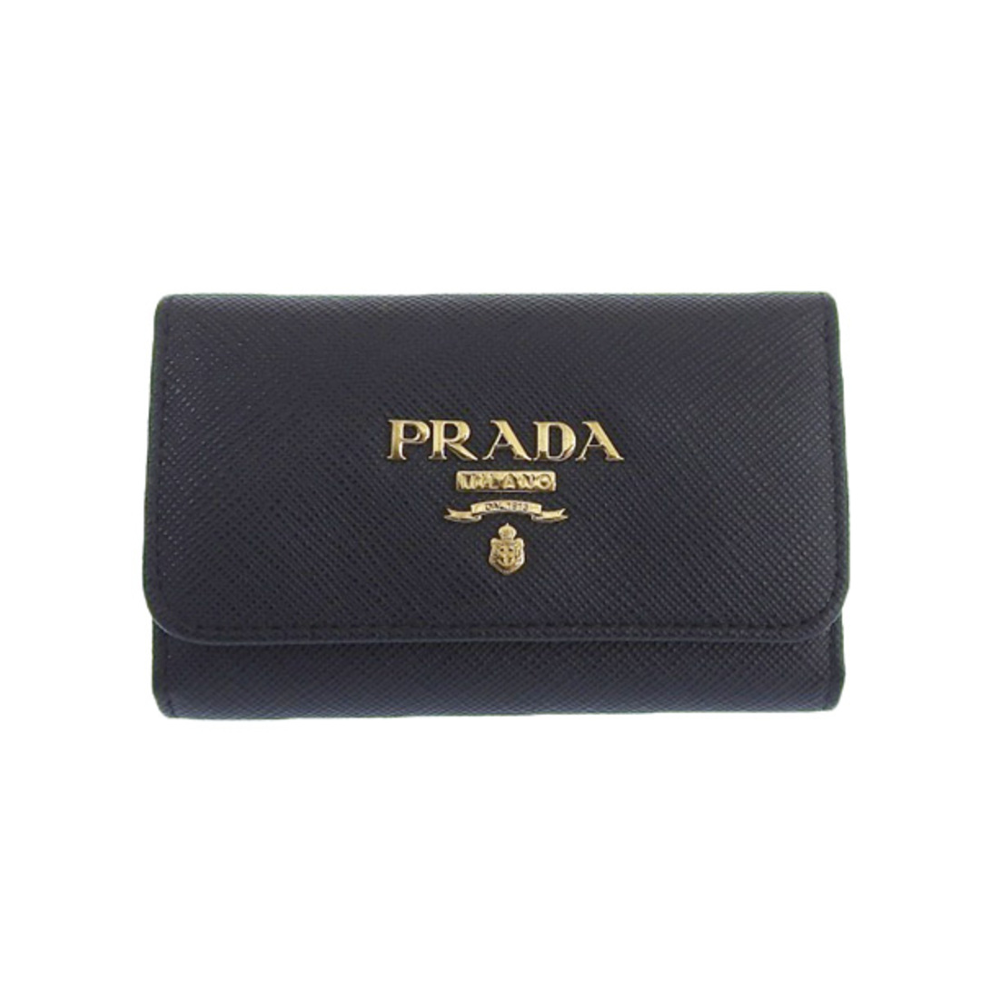 PRADA プラダ SAFFIANO METAL 4連 キーケース 1PG004 ブラック gy