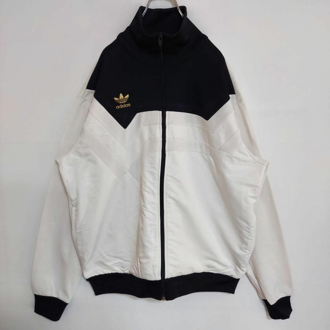 adidas アディダス トラックジャケット トレフォイル刺繍 XL 黒 金色