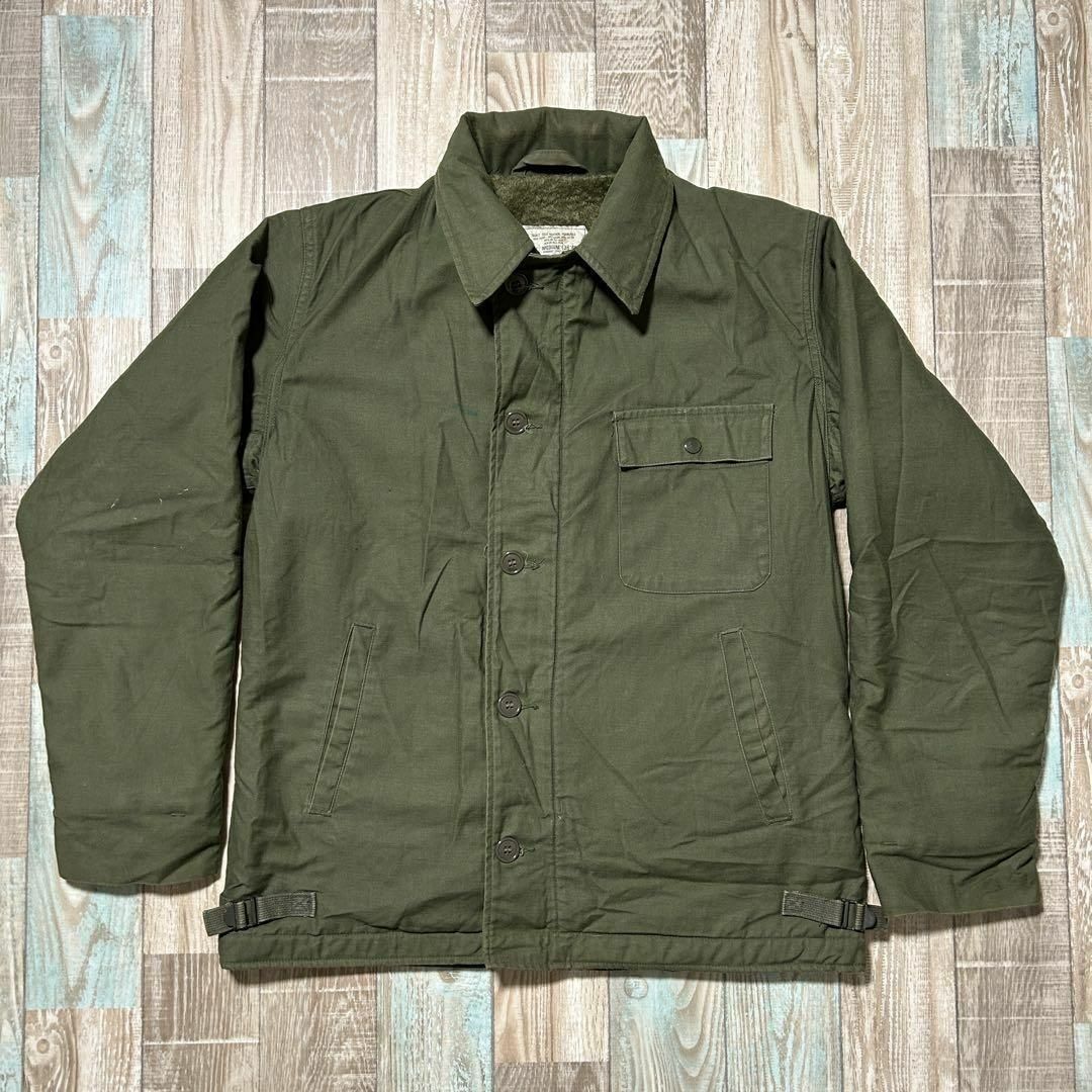 MILITARY - 80s USN A-2 デッキジャケット ステンシル オリーブ