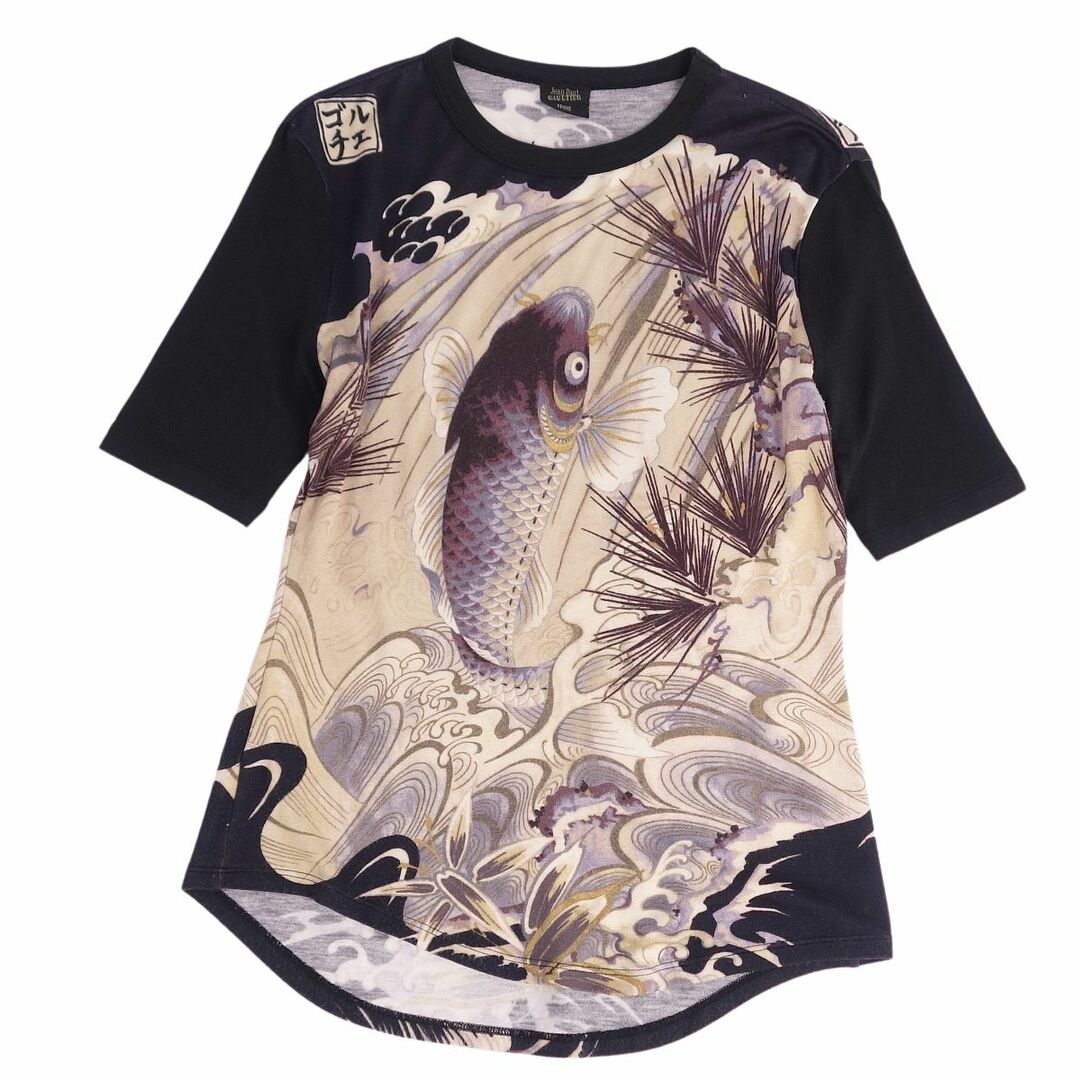 美品 ジャンポールゴルチエ Jean-Paul GAULTIER Tシャツ カットソー 半袖 ショートスリーブ 鯉 和柄 トップス レディース 40(M相当) マルチカラー