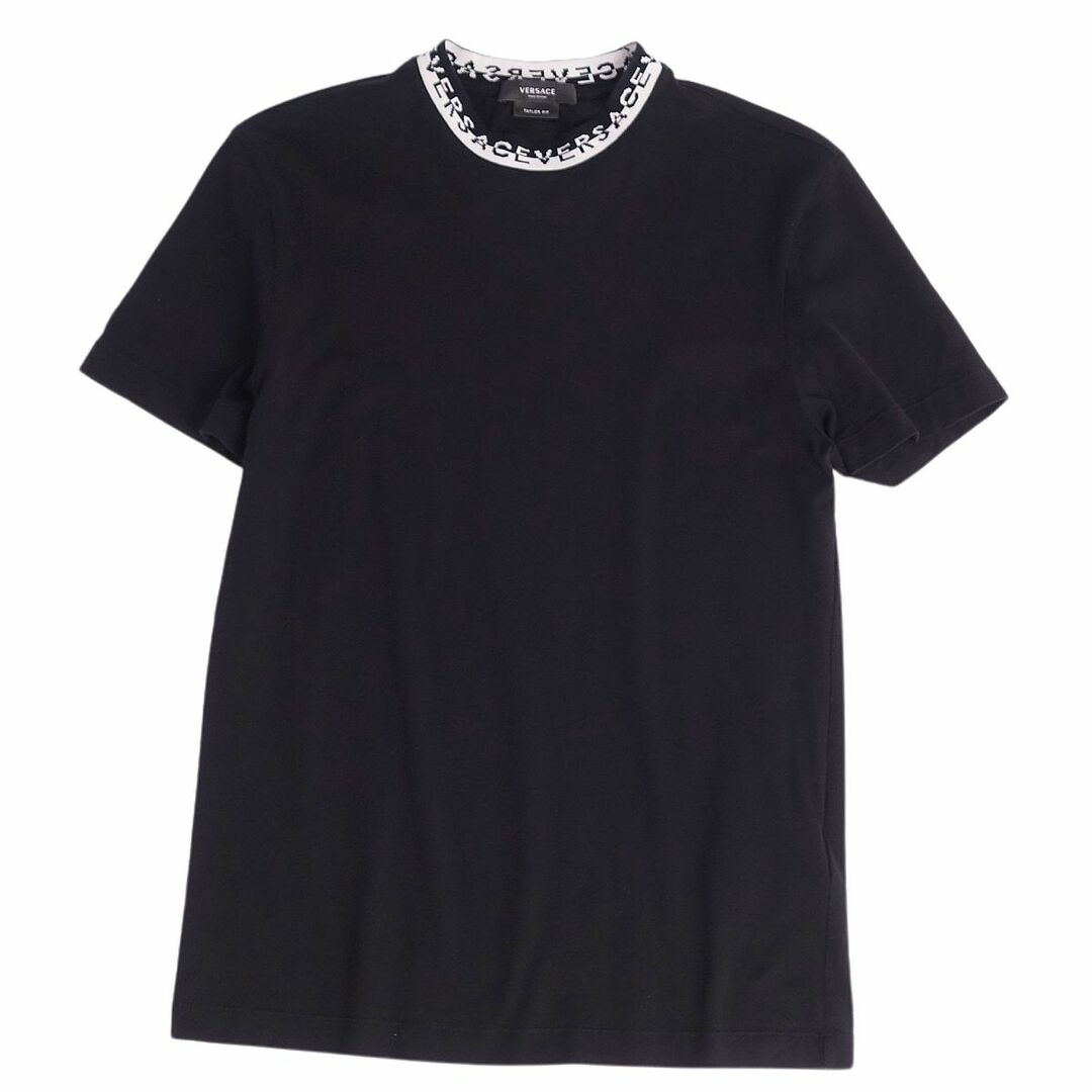 VERSACE(ヴェルサーチ)の美品 ヴェルサーチ VERSACE Tシャツ カットソー 半袖 ショートスリーブ メデューサ ロゴ柄 トップス メンズ XS ブラック メンズのトップス(Tシャツ/カットソー(半袖/袖なし))の商品写真