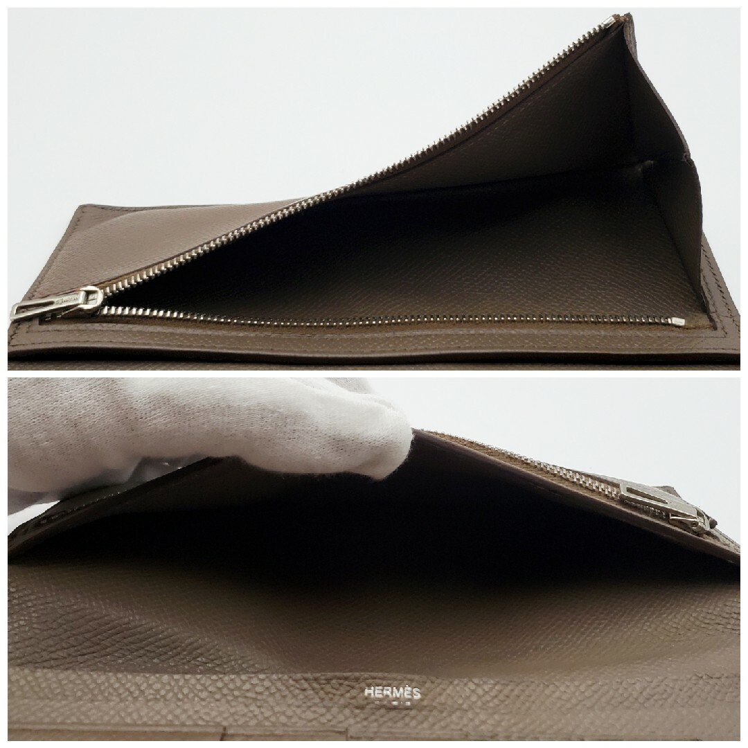 ‼️1点限り‼️HERMES ベアンスフレ エプソン エトゥープ 長財布 折財布