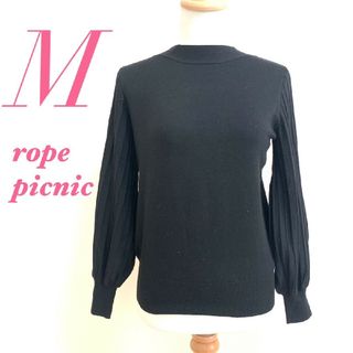 ロペピクニック(Rope' Picnic)のRope Picnic ロペピクニック　長袖ニット　ブラック　M　リボン(ニット/セーター)