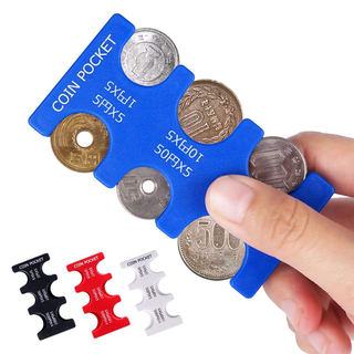 携帯コインホルダー カード型 コイン収納 小銭財布 硬貨収納 貨幣専用ケース (コインケース/小銭入れ)