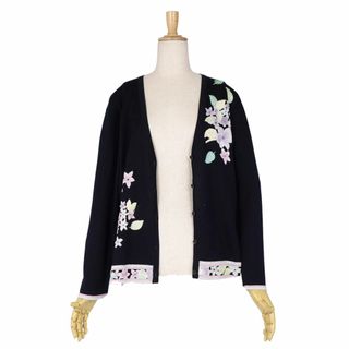 LEONARD - 美品 レオナール LEONARD FASHION カーディガン 花柄 ニット 