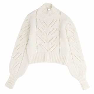 美品 レッド ヴァレンティノ RED VALENTINO ニット セーター プルオーバー ロングスリーブ モヘア トップス レディース XS ホワイト(ニット/セーター)