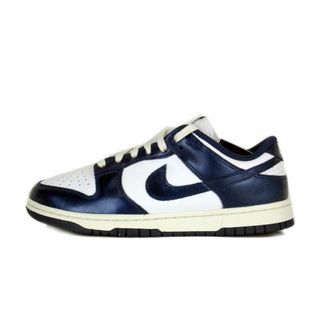 ナイキ(NIKE)のナイキ NIKE ■ 【 WMNS DUNK LOW PRM Midnight Navy and White FN7197 100 】 ウィメンズ ダンク ロー ミッド ナイト ネイビー ホワイト スニーカー f18823(スニーカー)