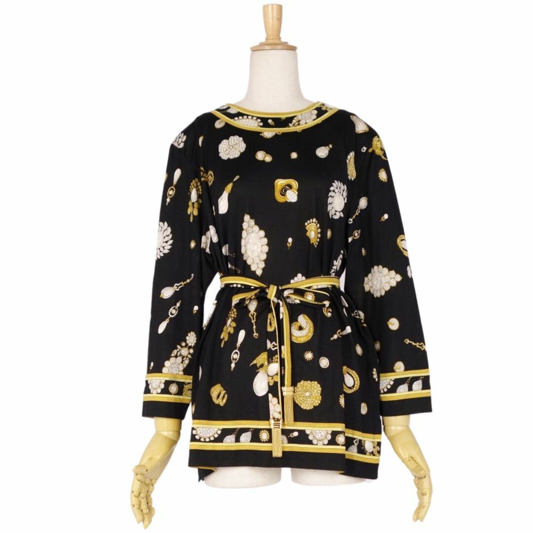 美品 レオナール LEONARD FASHION シャツ ニット ベルト付き 総