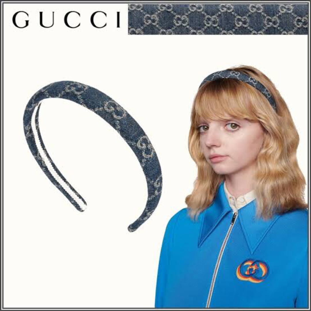 GUCCI カチューシャ デニム - ヘアアクセサリー GUCCI カチューシャ デニム - ヘアアクセサリー
