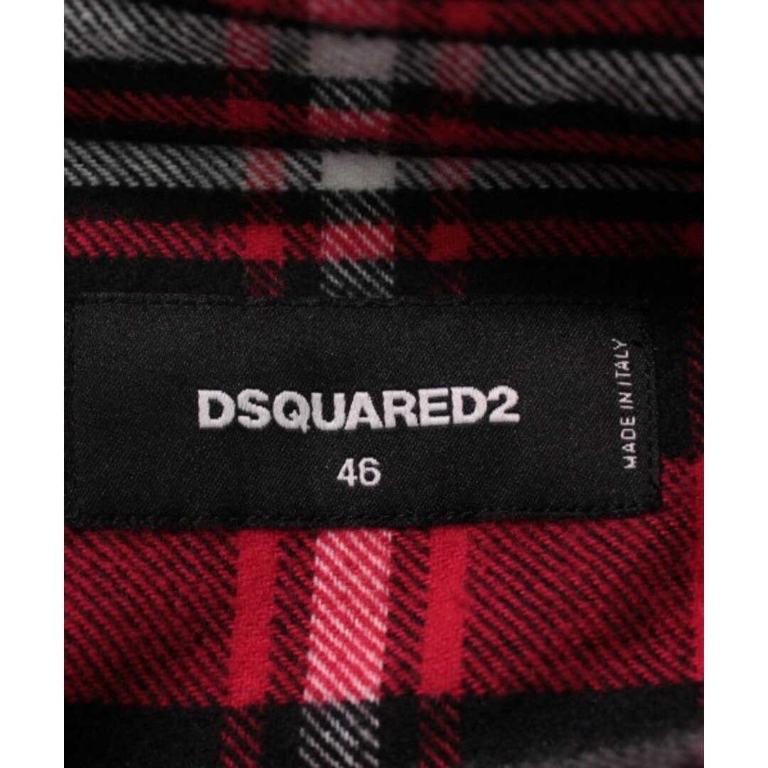 DSQUARED カジュアルシャツ 46(M位) 赤x黒x白(チェック)