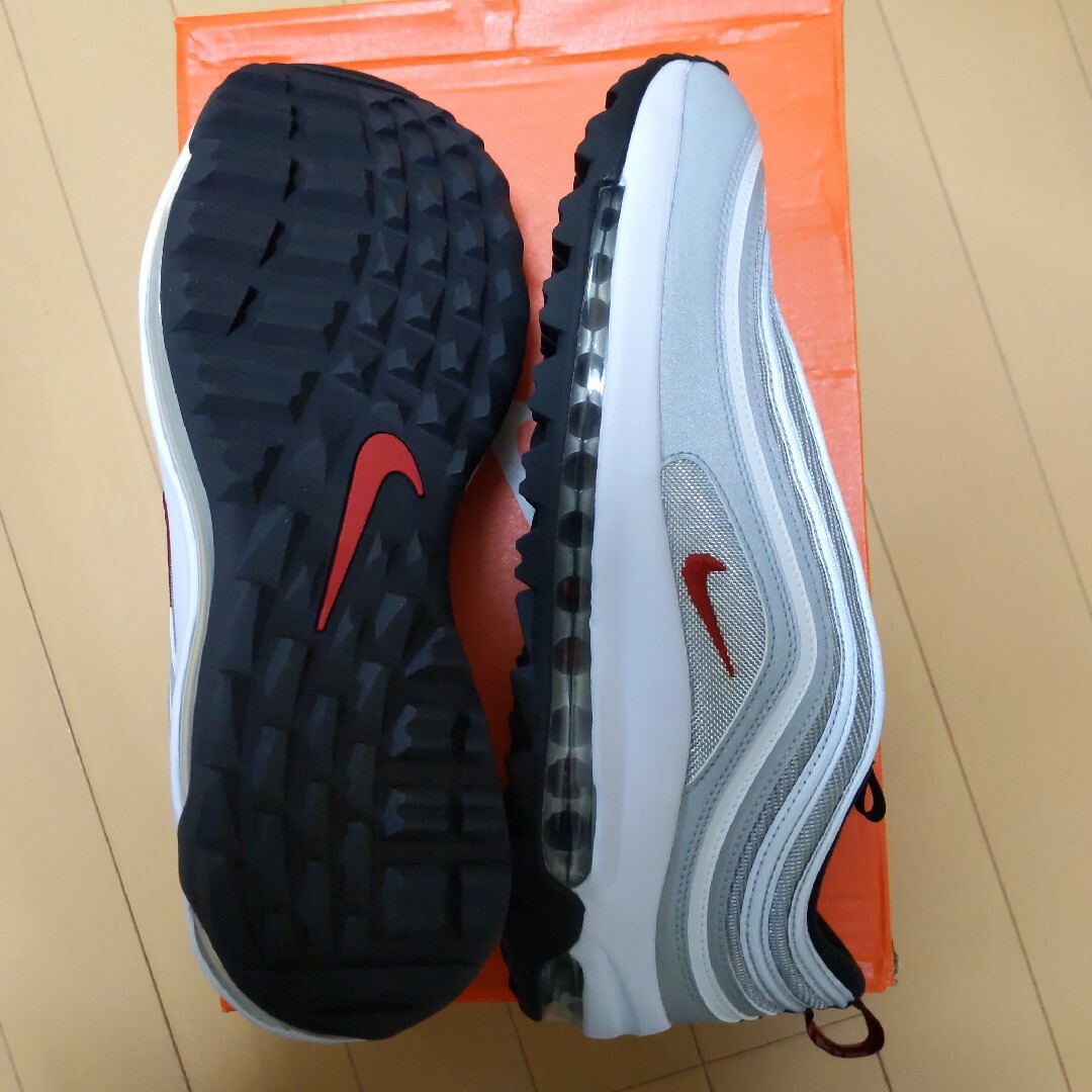 【新品超レア】ナイキNIKE エアマックス97Golf/シルバー 26.0cm