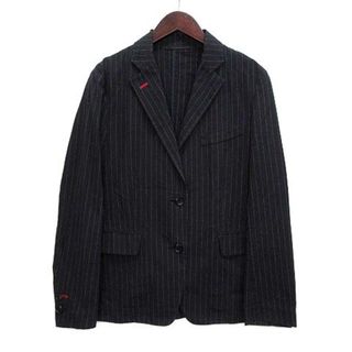 ユニクロ(UNIQLO)のユニクロ イネス ピンストライプ コットン テーラード ジャケット 2B 黒 M(その他)