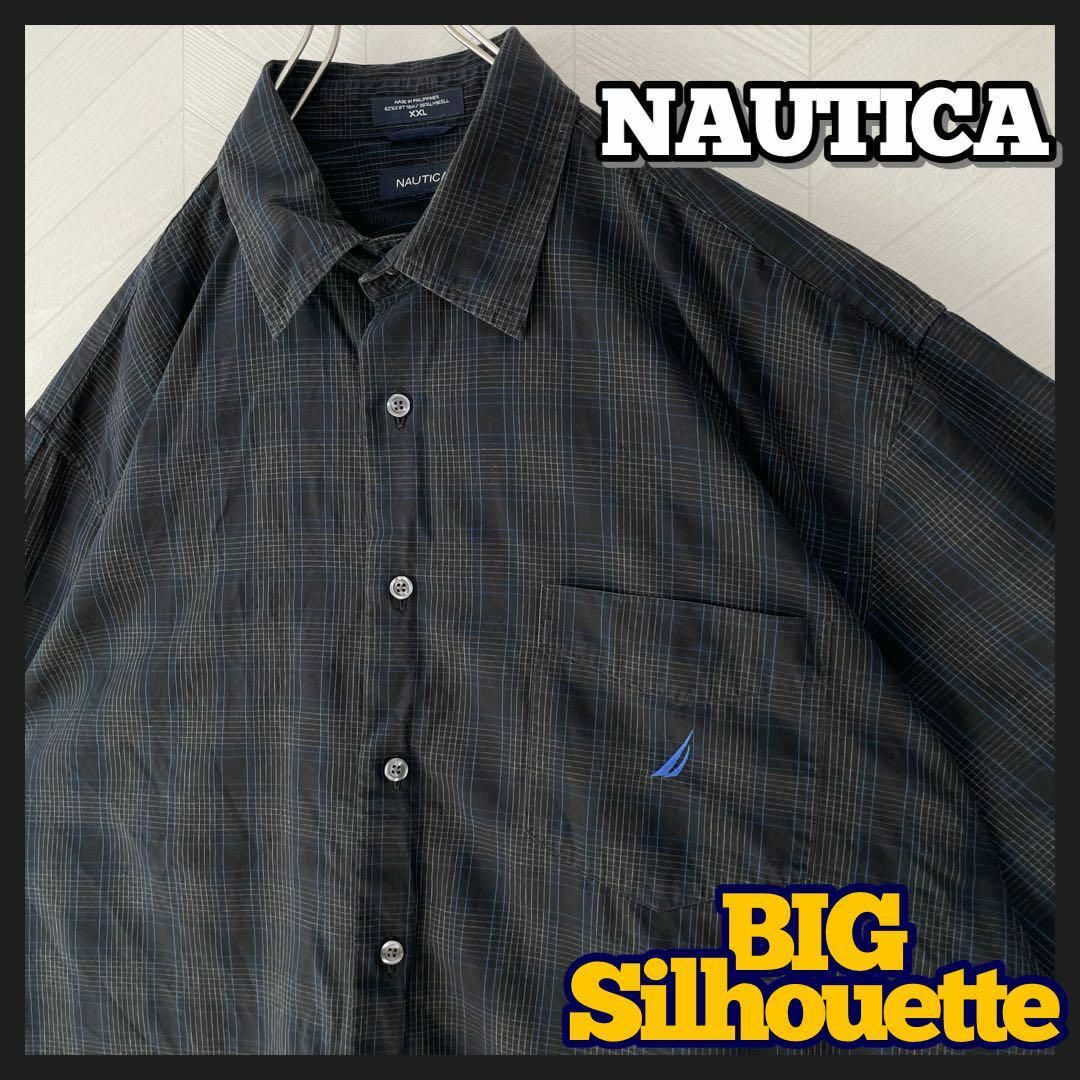 H1960 NAUTICA ノーティカ　長袖シャツ　刺繍ロゴ　オーバーサイズ