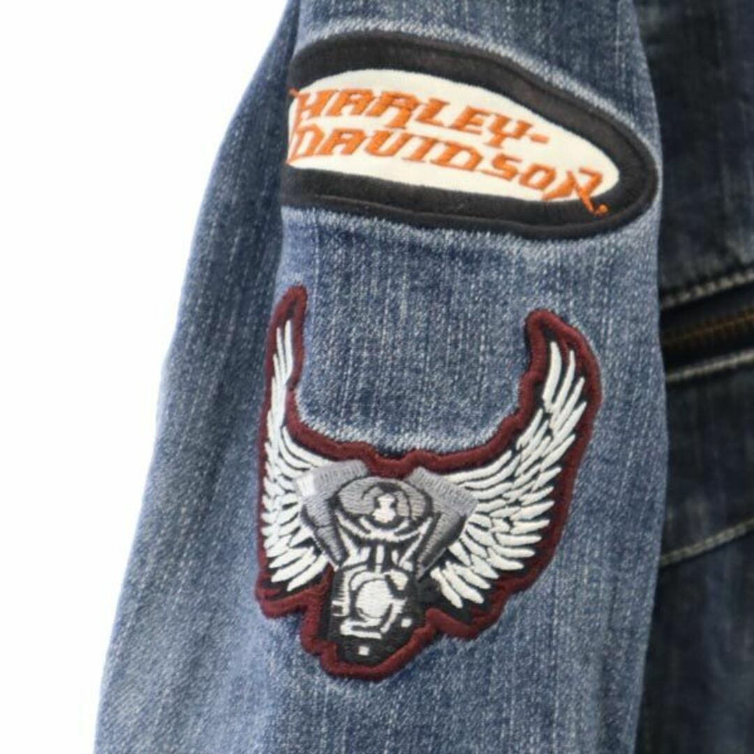 Harley Davidson(ハーレーダビッドソン)のハーレーダビッドソン デニムジャケット M インディゴ HARLEY DAVIDSON ジージャン シングル レディース 【中古】  【230928】 レディースのジャケット/アウター(ロングコート)の商品写真