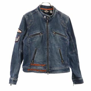 ハーレーダビッドソン(Harley Davidson)のハーレーダビッドソン デニムジャケット M インディゴ HARLEY DAVIDSON ジージャン シングル レディース 【中古】  【230928】(ロングコート)