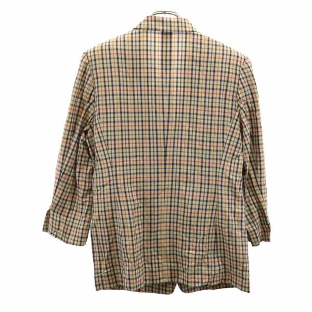 DAKS wool silk check shirt brown