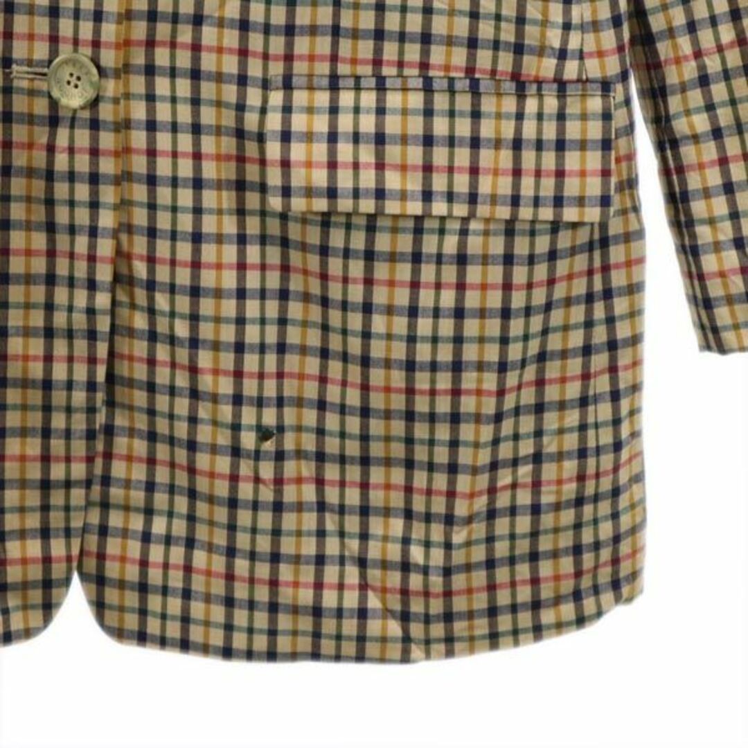 DAKS wool silk check shirt brown