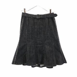 BURBERRY - バーバリー フレアデニム スカート 36 ブラック BURBERRY
