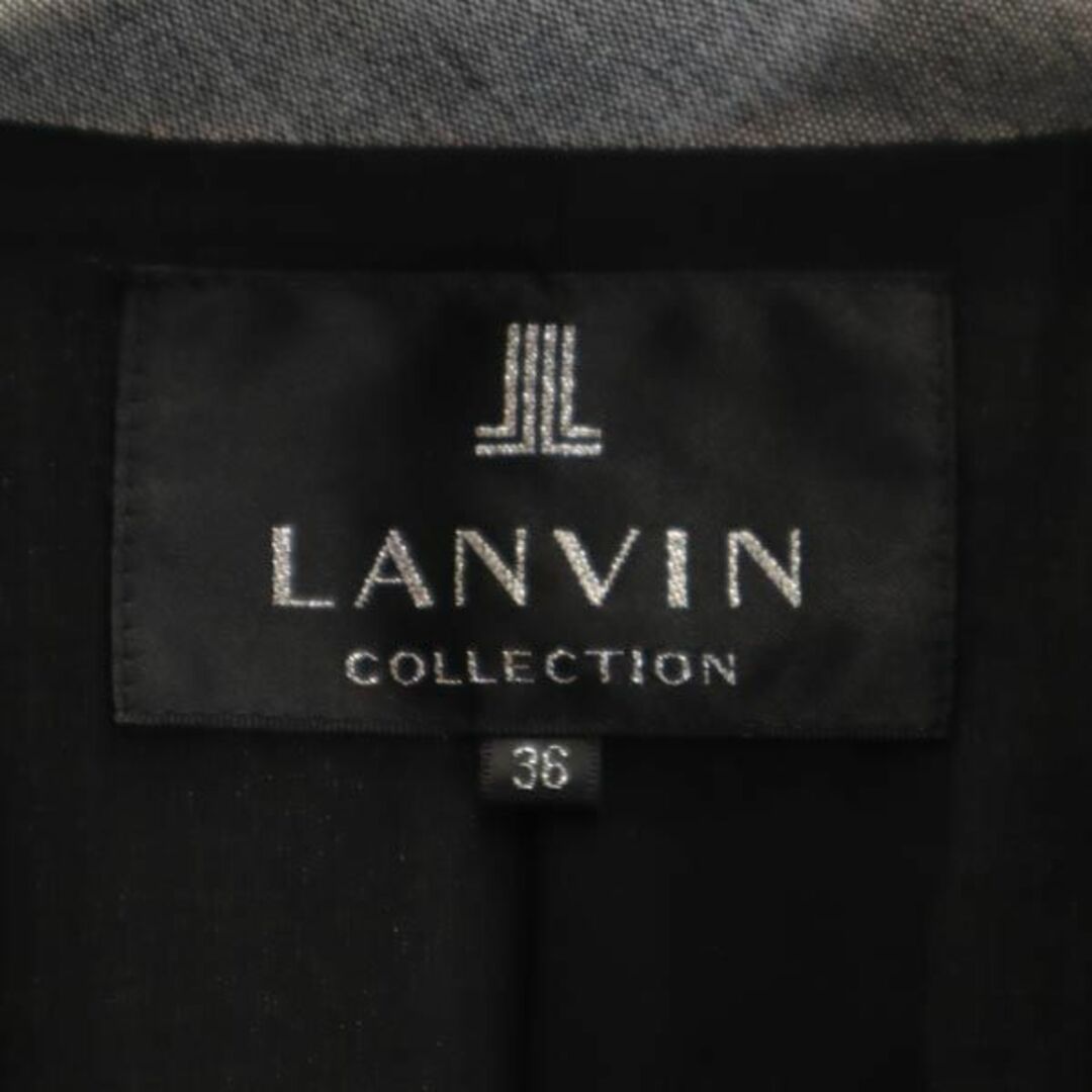 ランバン コレクション 日本製 ウール シルクブレンド テーラードジャケット 36 グレー LANVIN COLLECTION レディース 【中古】  【230928】